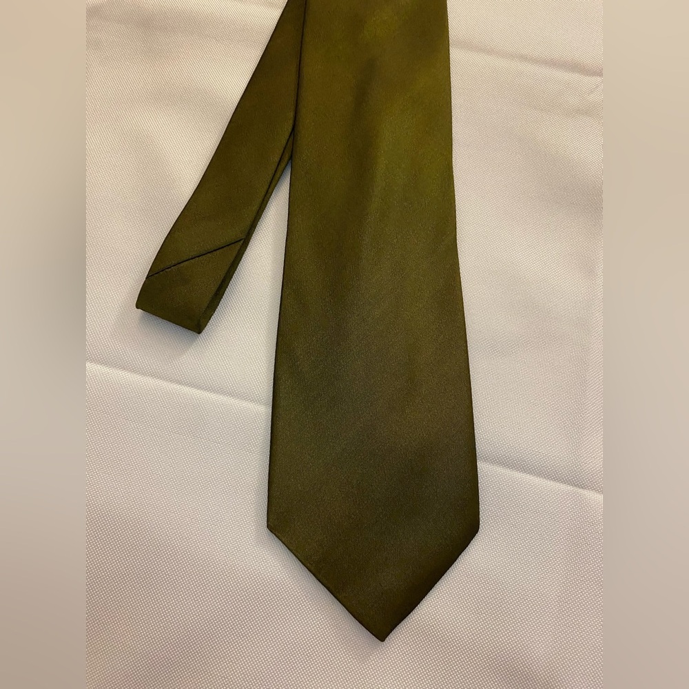 Donna Karan Olive Silk Tie
